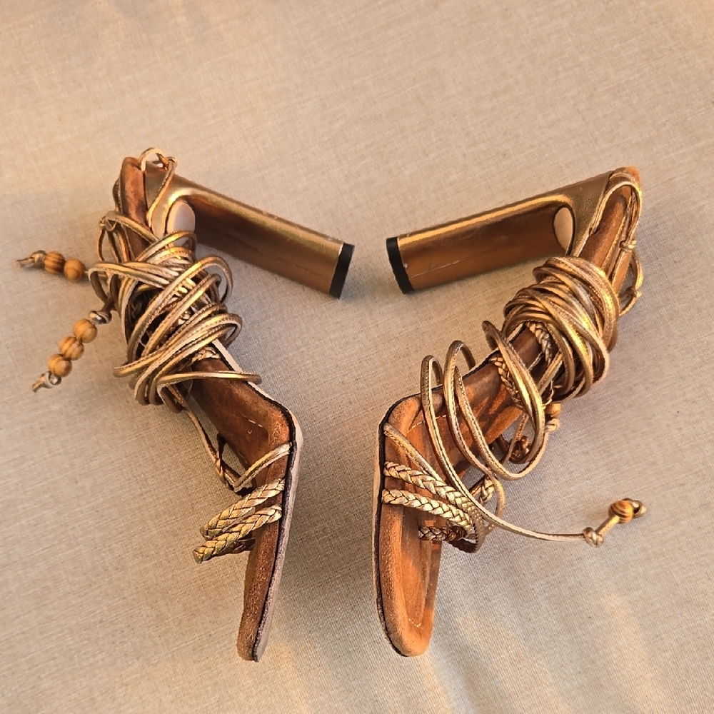 Brown Strappy Sandals - Picture 3 of 6